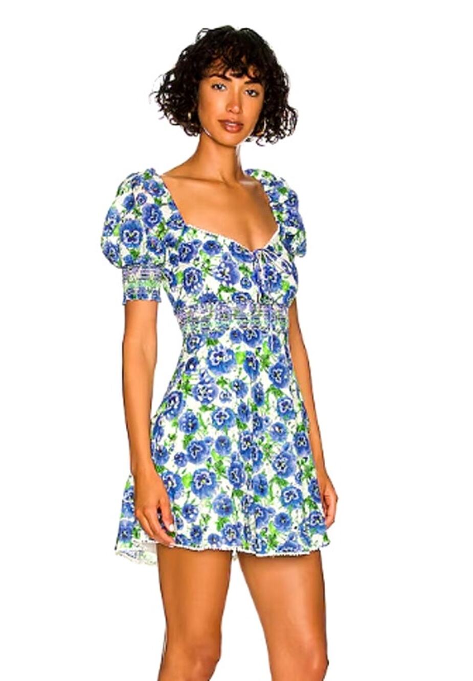 Alice + Olivia Crawford Pansy Floral Puff Sleeve Minidress Size 8
